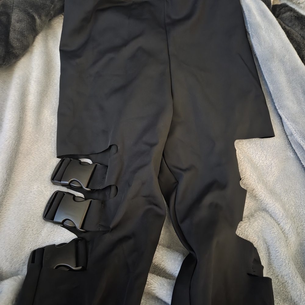 Black Pants with Buckle Details
